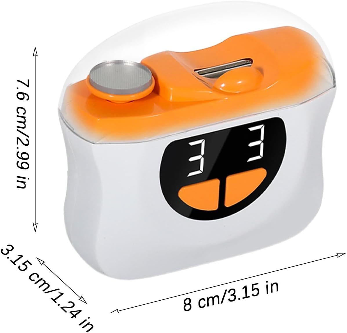 Lisutupode Automatic Nail Clipper | Polishing Automatic Fingernail Trimmer | LED Nail Polishing Cutter with 3-Speed Settings & Scraps Storage for Baby Care Seniors & Home Manicure - Orange image number 3