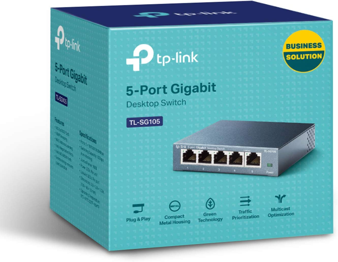 Tp-Link 5-Port Gigabit Desktop Unmanaged Ethernet Switch, Network Expansion, RJ45 Ports, Auto-Mdi/Mdix, Plug & Play, Metal Case, No Configuration Required, Power Saving, Fanless Design (TL-SG105) image number 5