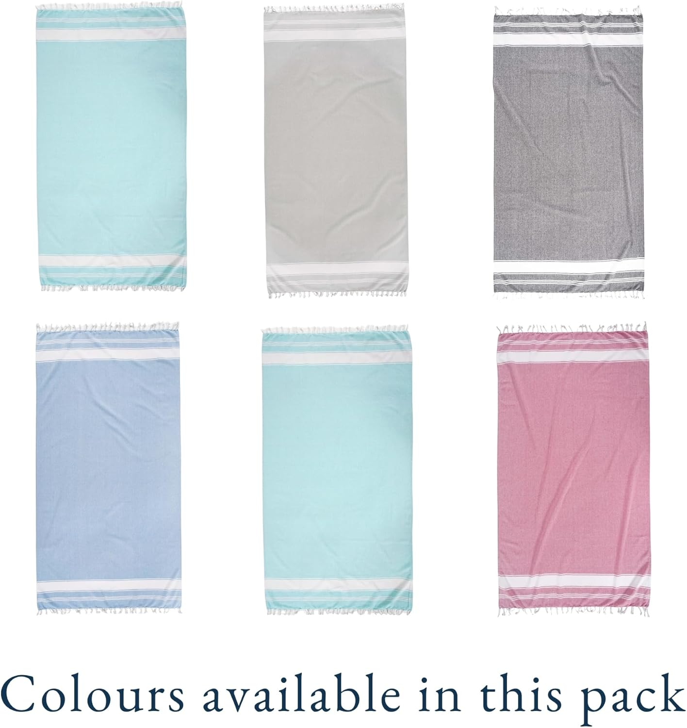 LANE LINEN Beach Towels 6 Pack, Oversized Beach Towel, Lightweight Beach Essentials for Women, Large Pool Towel, Absorbent & Quick Dry, Sand Free Beach Towel, 39"X71" - Nautical Color image number 6