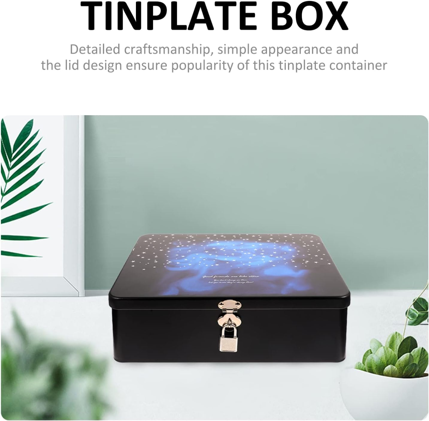 SOLUSTRE Lockable Storage Box Vintage Design Small Lock Box for Keys and Accessories Portable Storage Bin Secure Lock for Desktop Organization Outdoor Key Safe image number 5