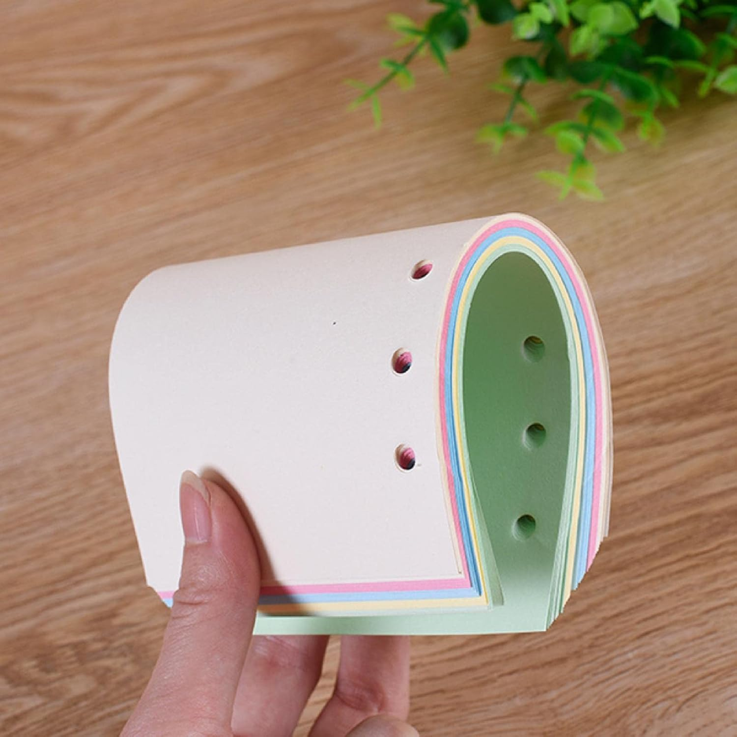 A5 Colorful 6-Hole Punched Ruled Refills Inserts Paper, 5-Color Loose Leaf Planner Filler Paper, 50 Sheets/100 Pages image number 2