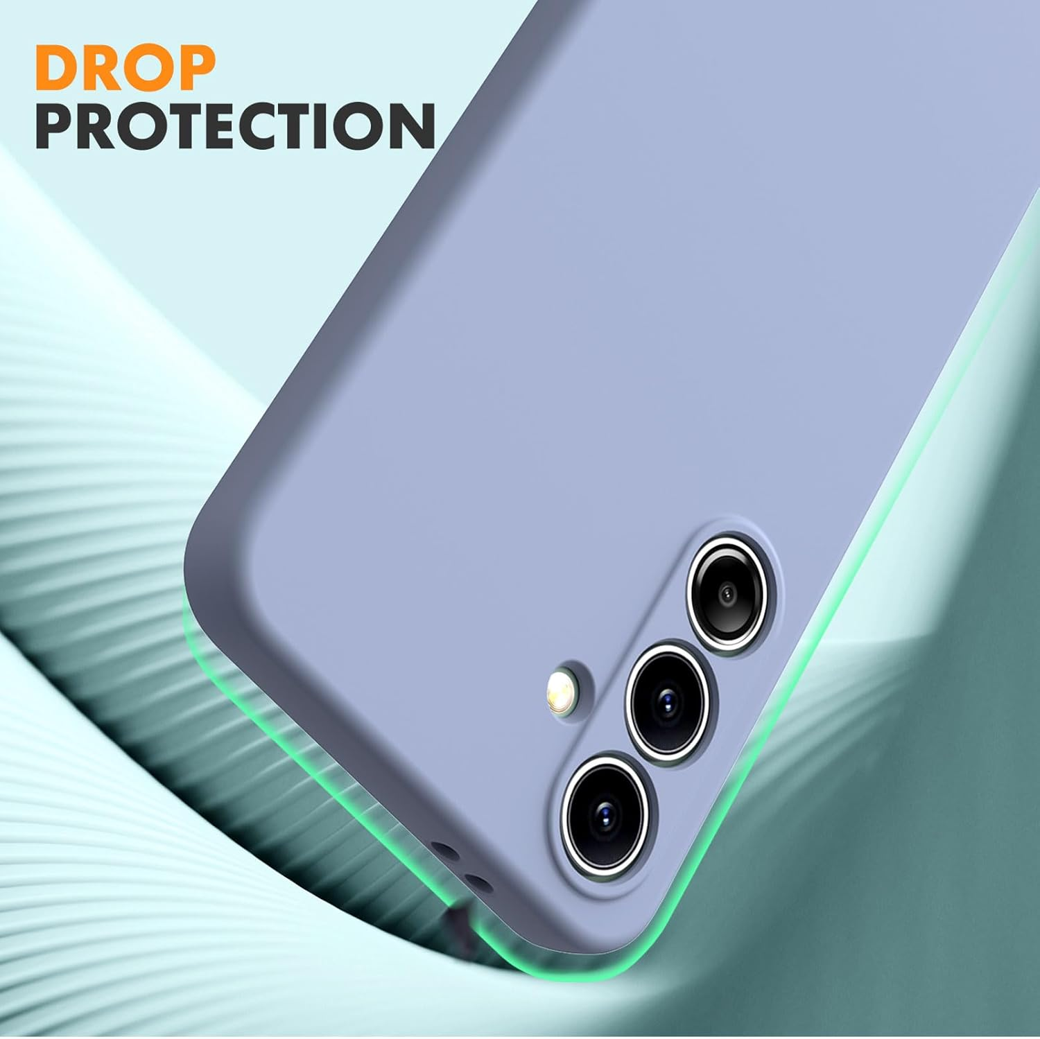 Vansdon for Samsung Galaxy S24 FE Case, 2 Pack Tempered Glass Screen Protectors, Soft TPU Liquid Silicone Case, Shockproof Rubber Silicone Gel Shell-Lavender image number 5