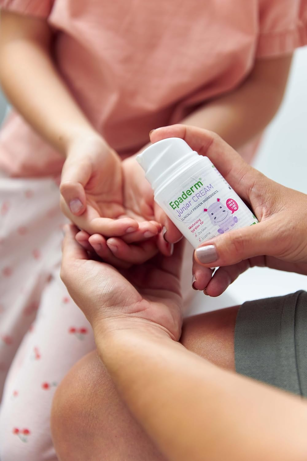 Epaderm Junior Cream for Eczema, Psoriasis and Dry Skin, 50G Pump | 2-In-1 Emollient Formulated with Clinically Proven Ingredients | Free from Fragrance, Colour, Steroids, Sodium Lauryl Sulphate (SLS) | Suitable for All Ages, Including Babies image number 5