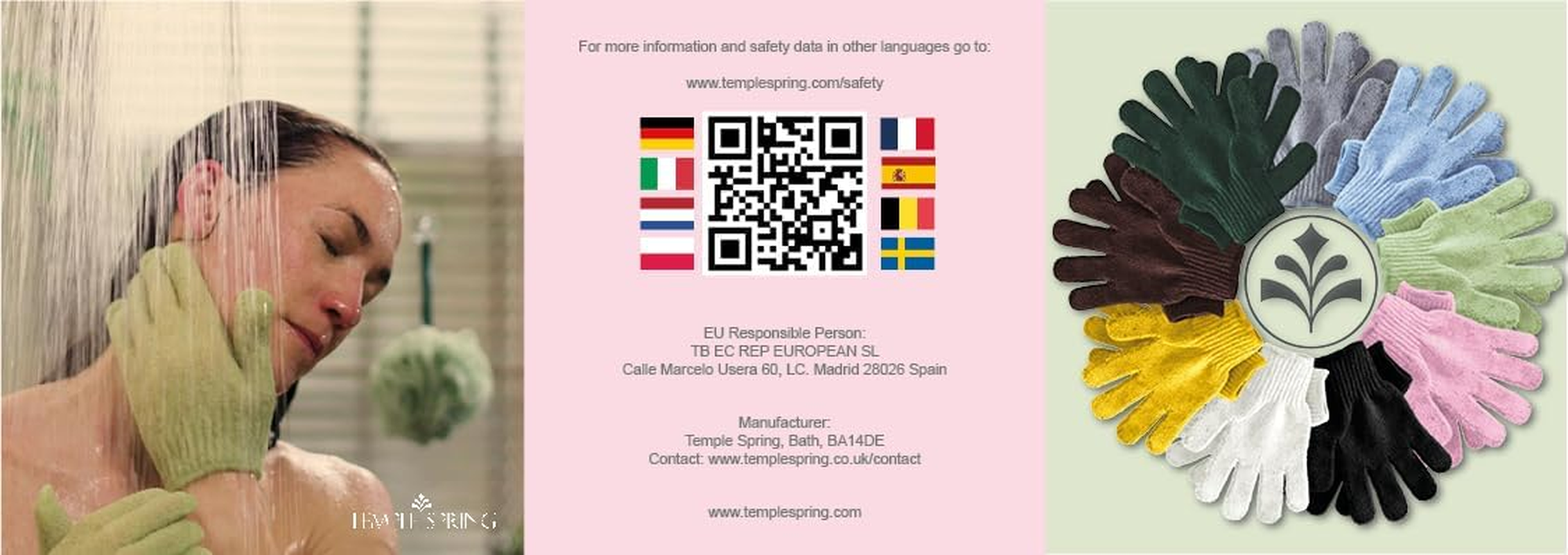 Exfoliating Wash Gloves, Bamboo Exfoliator Mitt, Bath/Shower Scrub, Body Exfoliation Hand Mitten, Beauty Scrubs/Loofah, Ingrown Hair/Dead Skin Remover, Scratching Eco Microfibre, Natural, (Sage Green) image number 4