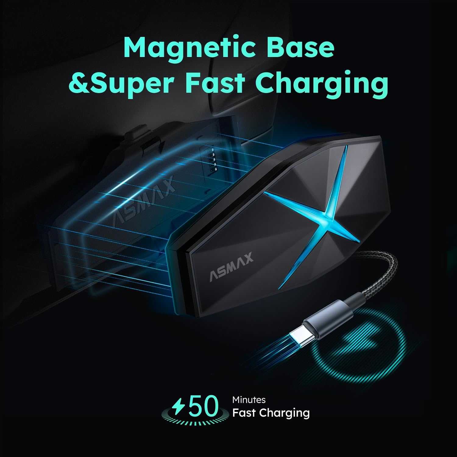 ASMAX F1 Motorcycle Bluetooth Headset with Hi-Fi Speakers for Atv/Snowmobile/Ski, 10 Riders Mesh Helmet Communication Systems with FM Radio, AI Voice Control Motorcycle Intercom with Fast Charging image number 5