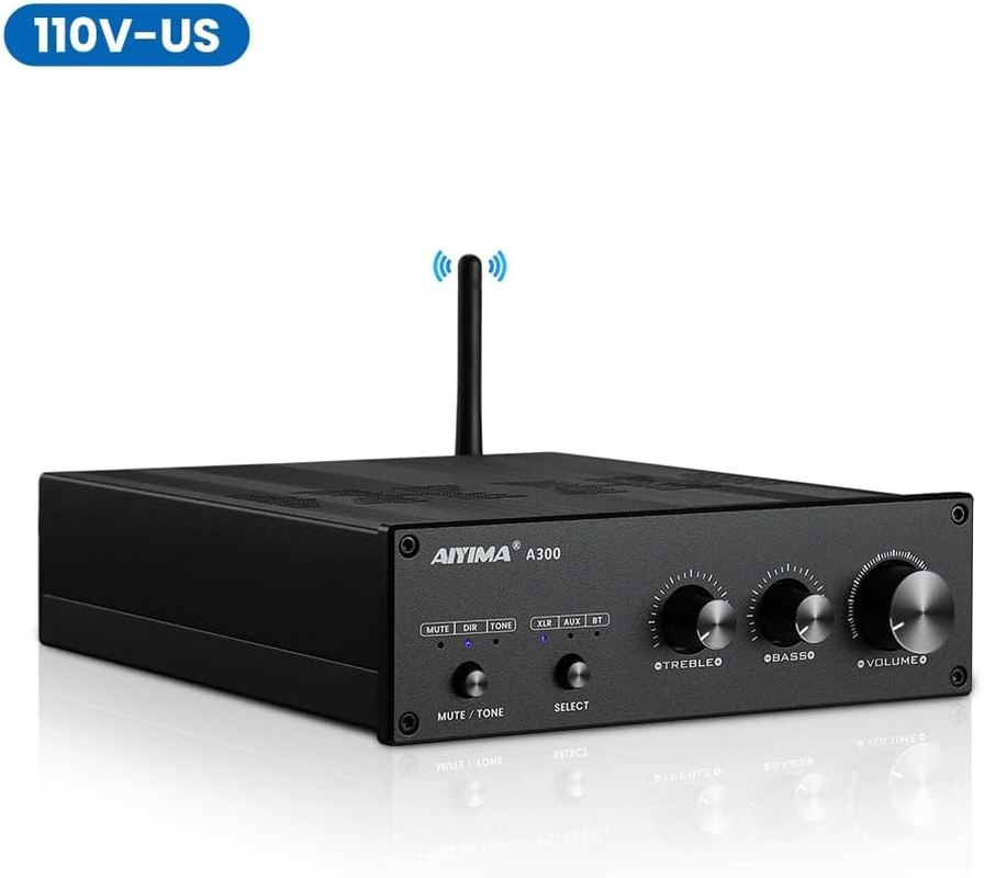 HOOCI Audio A300 TPA3255 Bluetooth 5.0 Amplifier 300Wx2 QCC3034 APTX Stereo Amp ES9023 Decoding XLR Balanced Home Theater DIY (Color : US 110V) image number 4