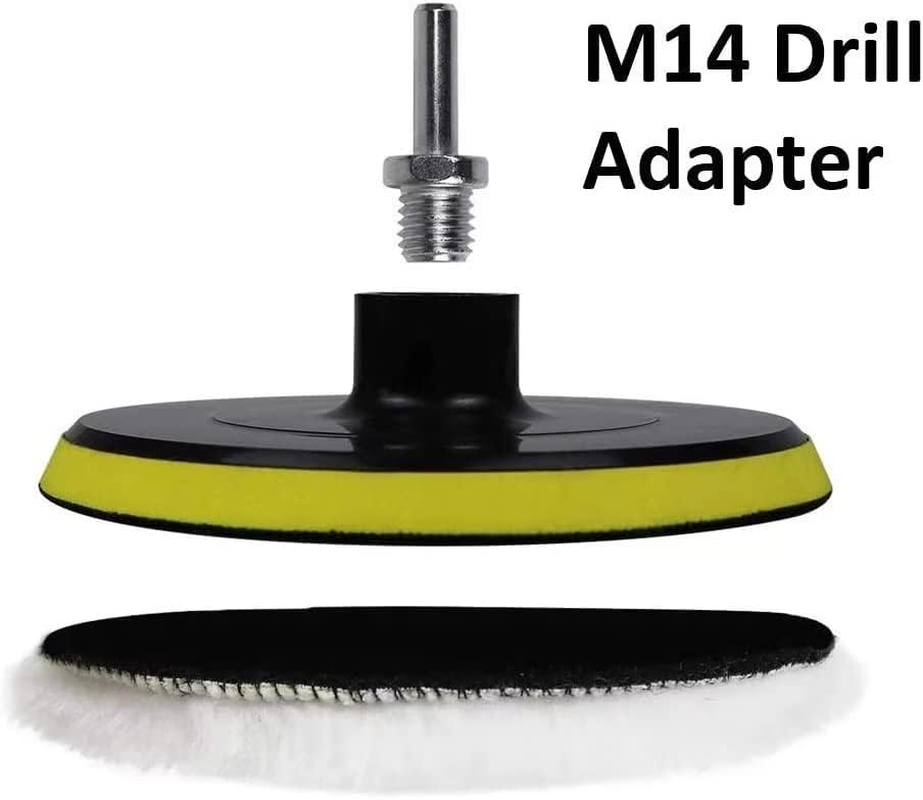 IPELY 6 Pcs 6 Inch Wool Polishing Buffing Pad Polishing Buffing Wheel for Drill Buffer Attachment with M14 Drill Adapter image number 2
