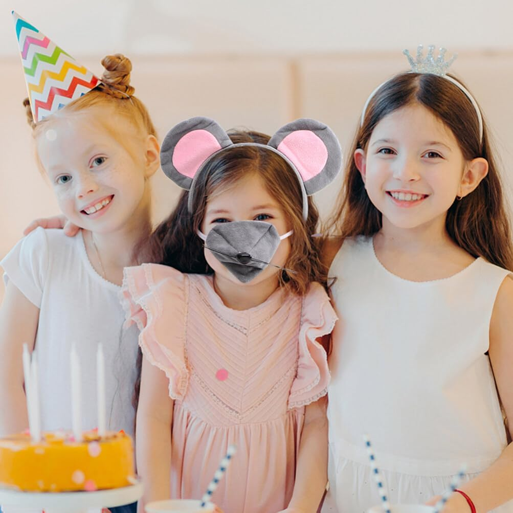 Alipis Mouse Ear Headband, Mice Headband Animal Hairband Cartoon Rat Hair Hoop Costume Accessories Cosplay Headwear for Adults Kids Toddlers Festivals Party Holiday image number 5