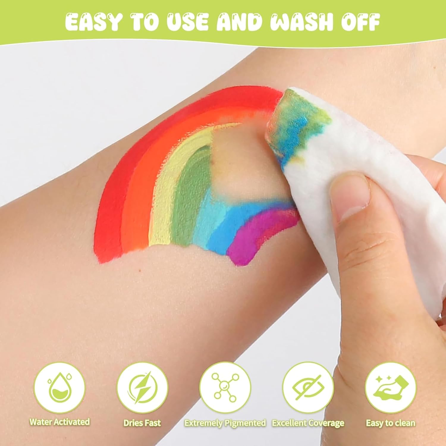 44 Color Face Paint Kit - Non-Toxic Water Based Palette with Stencils, Brushes,Glitter & Gems,Perfect for Halloween,Carnival,Parties & Festive Makeup Art image number 3