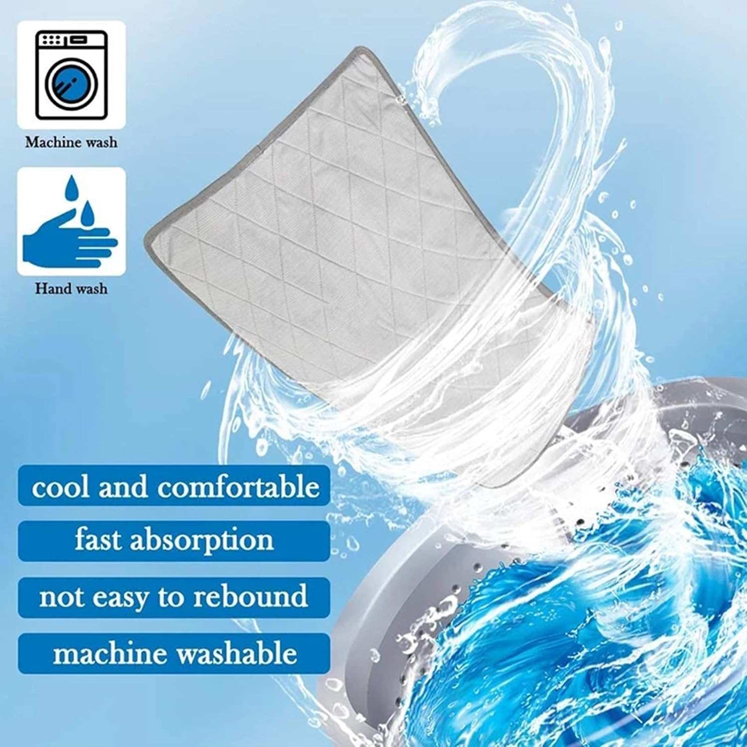 Washable Pee Pads for Dogs, 2 Pack Reusable Puppy Pads Super Absorbent Leakproof Dog Training Pads, Non-Slip Wee Wee Pads for Crate, Floor, Potty Pads Feeding Mat Dog Pee (Grey, L) image number 2