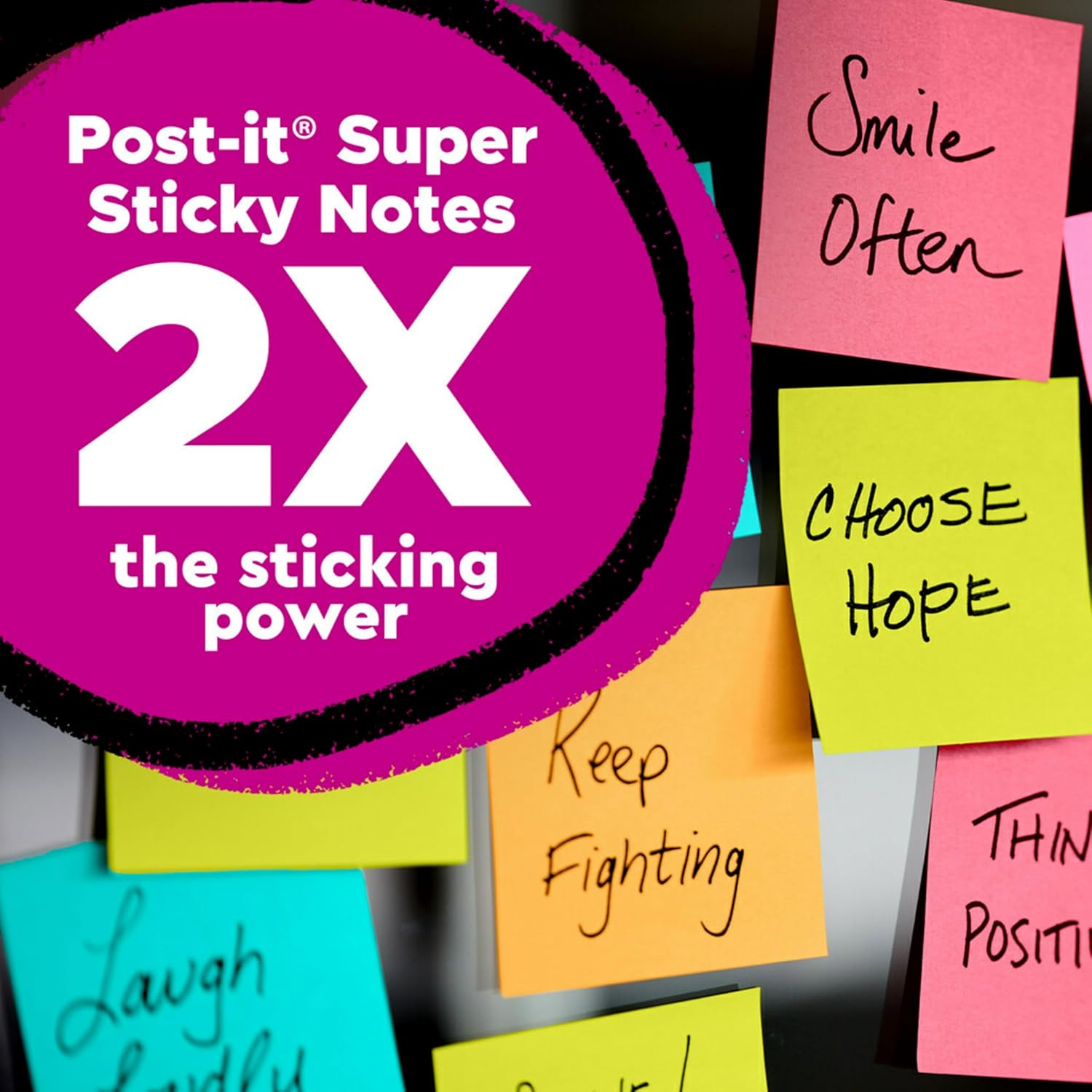 Post-It Super Sticky Notes Neon Pink 76Mm X 76Mm 654-5SSNP (Pack of 5)
