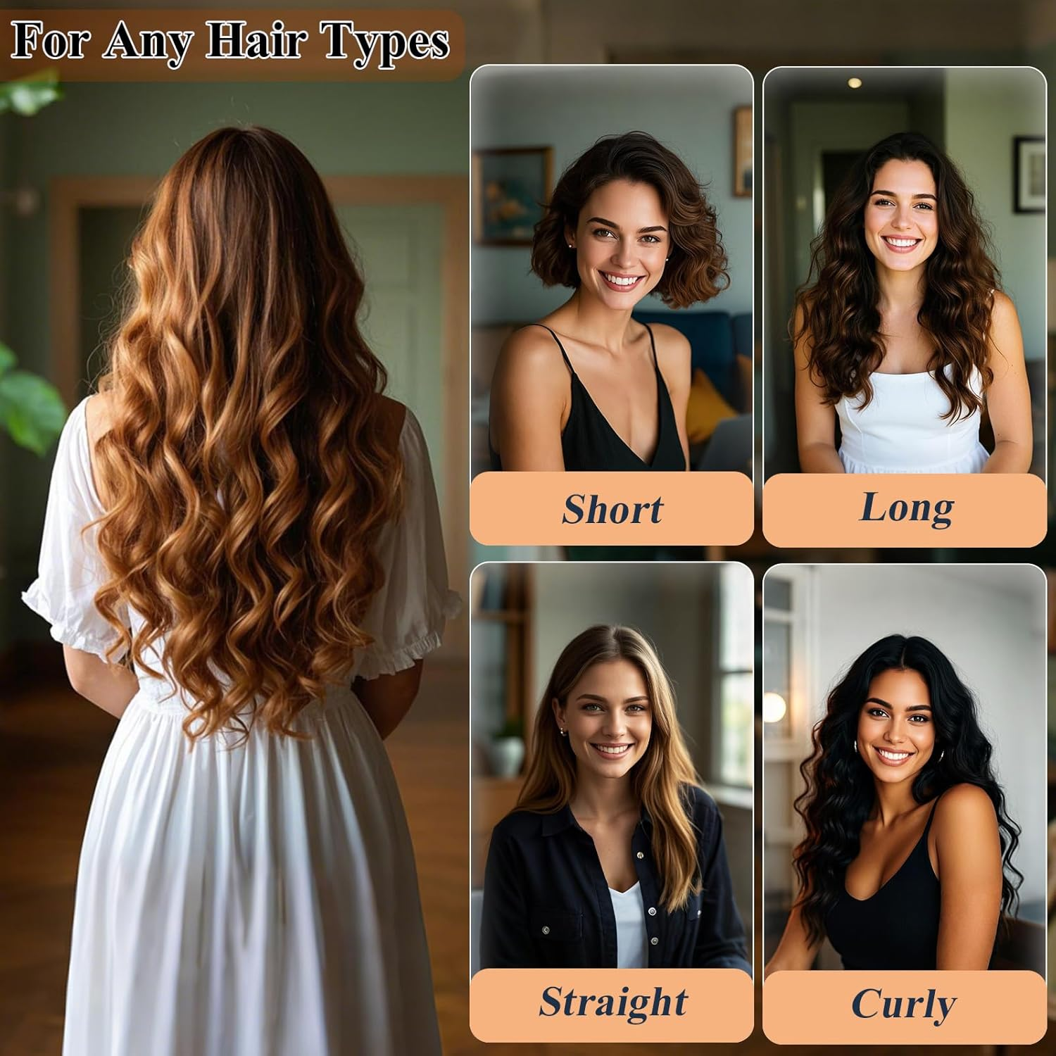Heatless Hair Curler Headband Creates Heatless Curls and Waves While You Wear (Blue, Medium) - Blue image number 2