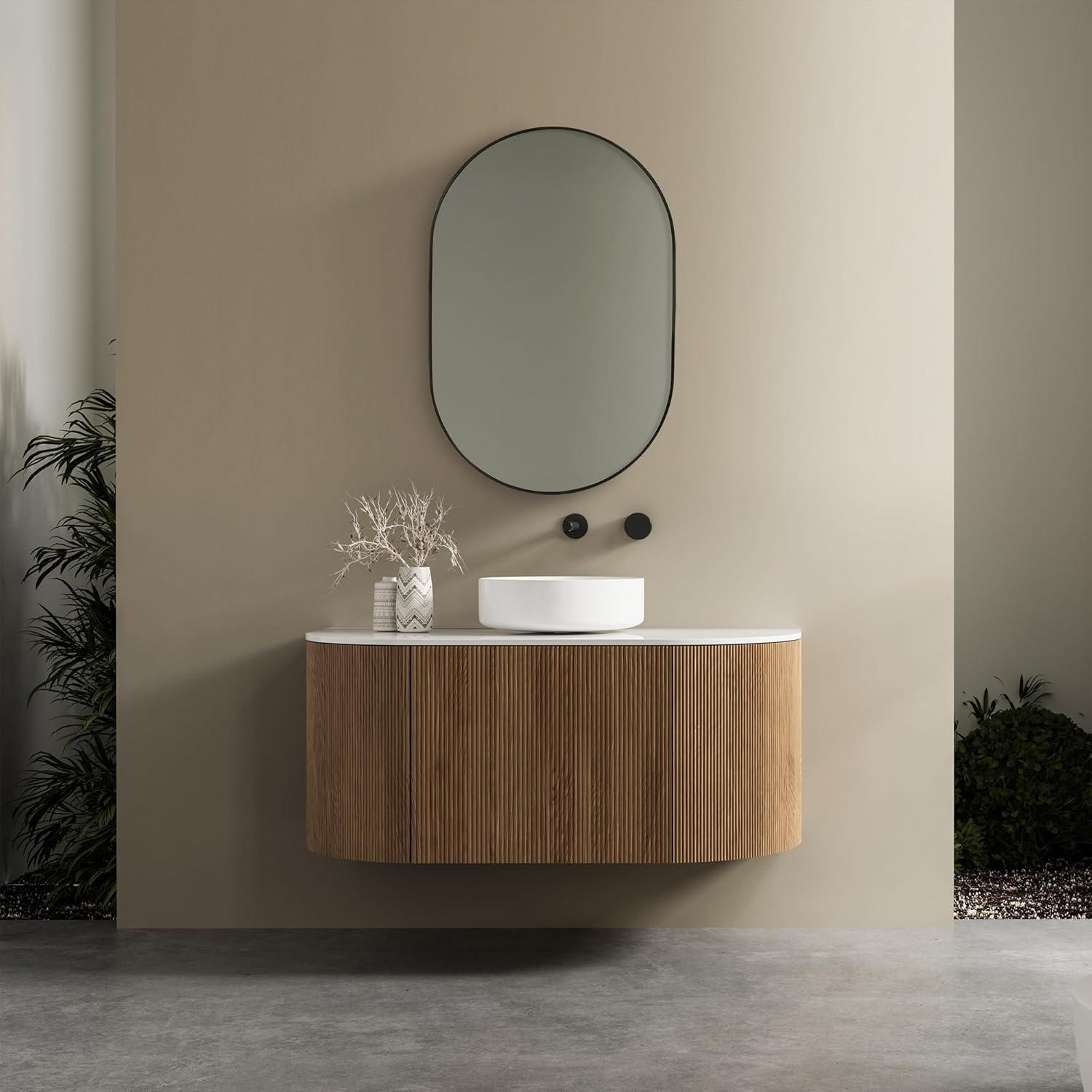 Cooper & Co. Zoe 90Cm Oval Aluminium Mirror Black image number 3