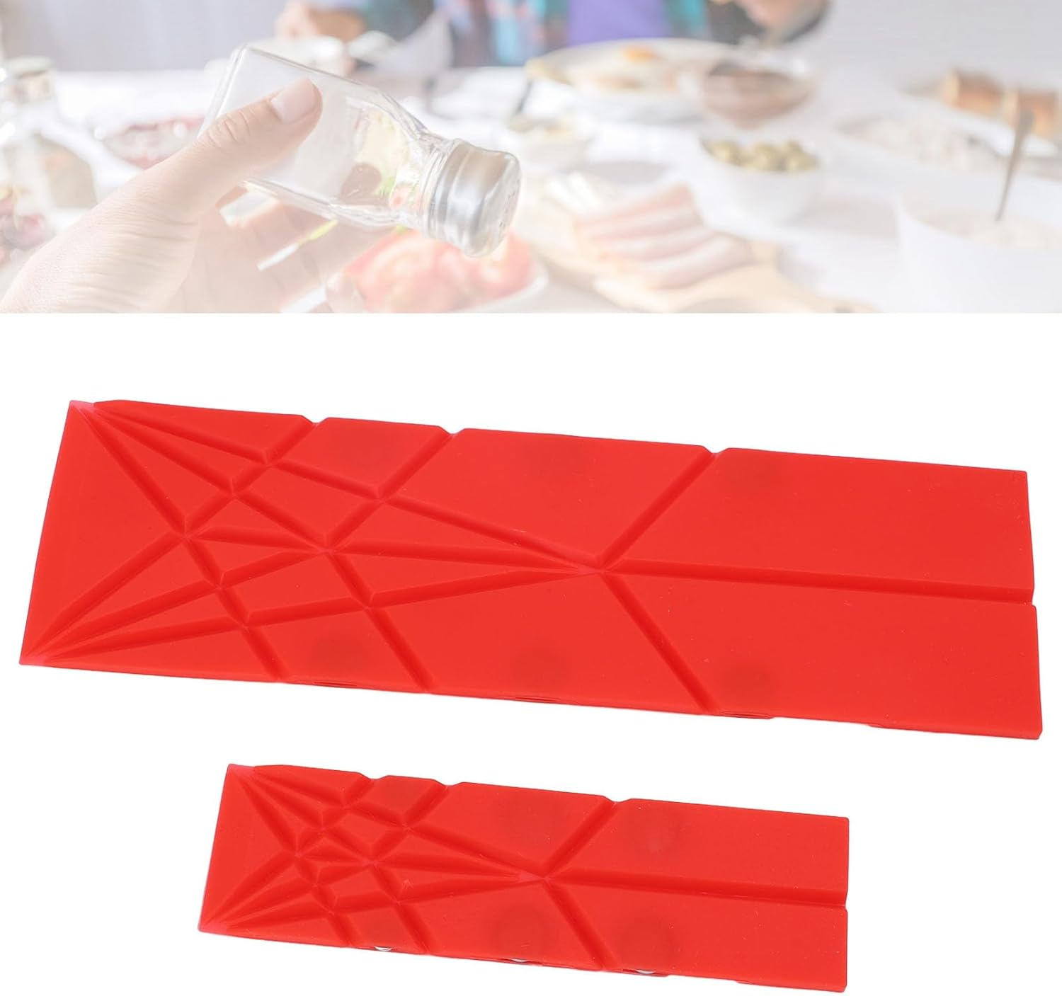 Dpofirs 2Pcs Flat Measuring Spoons, Silicone Foldable Design with Measurement Marks, Space Saving Kitchen Gadgets for Cooking, Baking, Organization image number 1