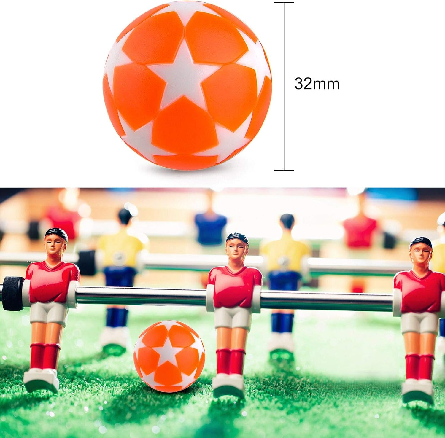Coopay 18 Pieces 32Mm Foosball Balls Table Football Soccer Replacement Balls Multicolor Official Tabletop Game Balls with a Black Drawstring Bag image number 1