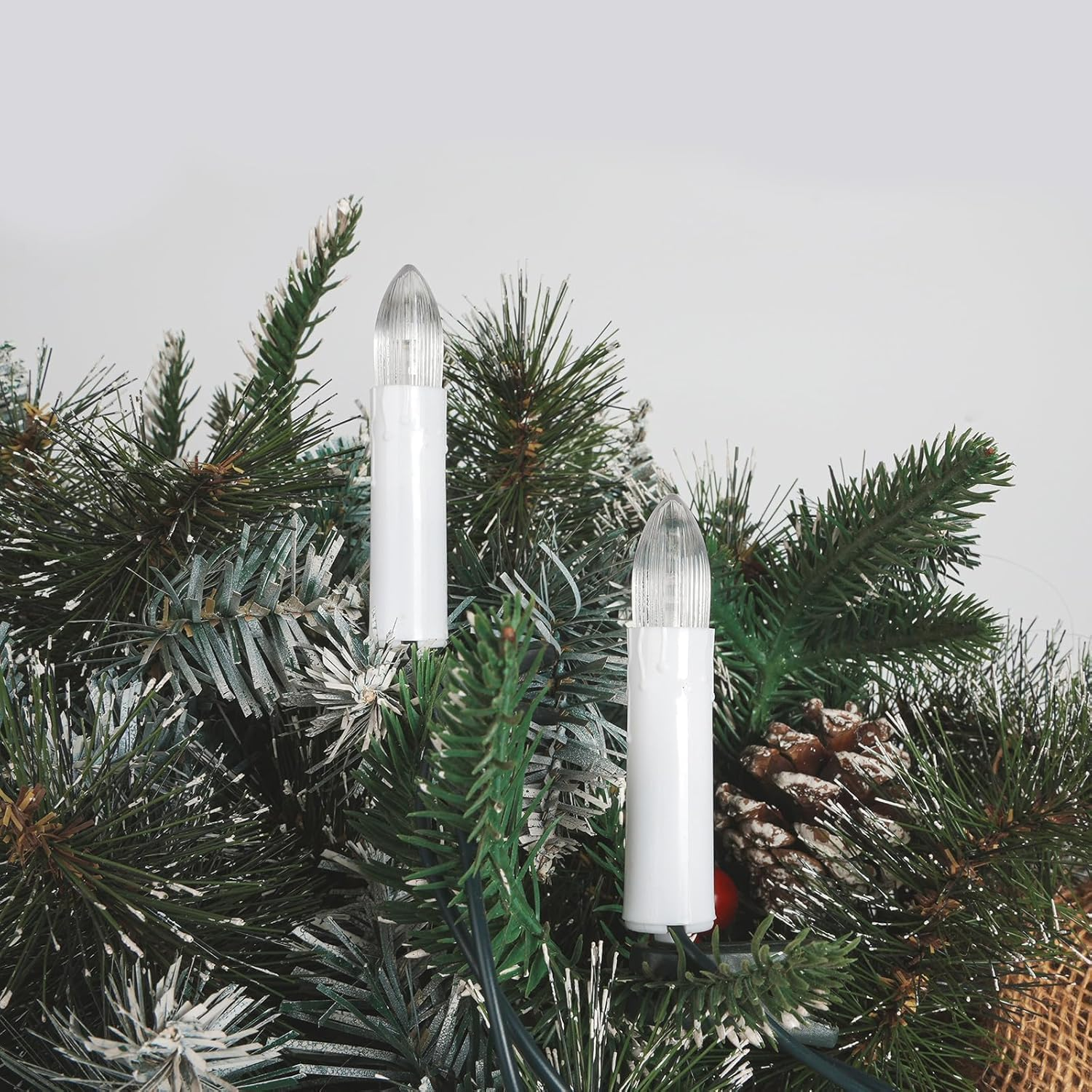 Holdonelight LED Christmas Tree Candles with Clips, 40 Leds, Warm White, 8 Modes, USB Timer, Dimmable, Indoor and Outdoor Use (40 Leds, 13 M Long, Warm White) image number 5