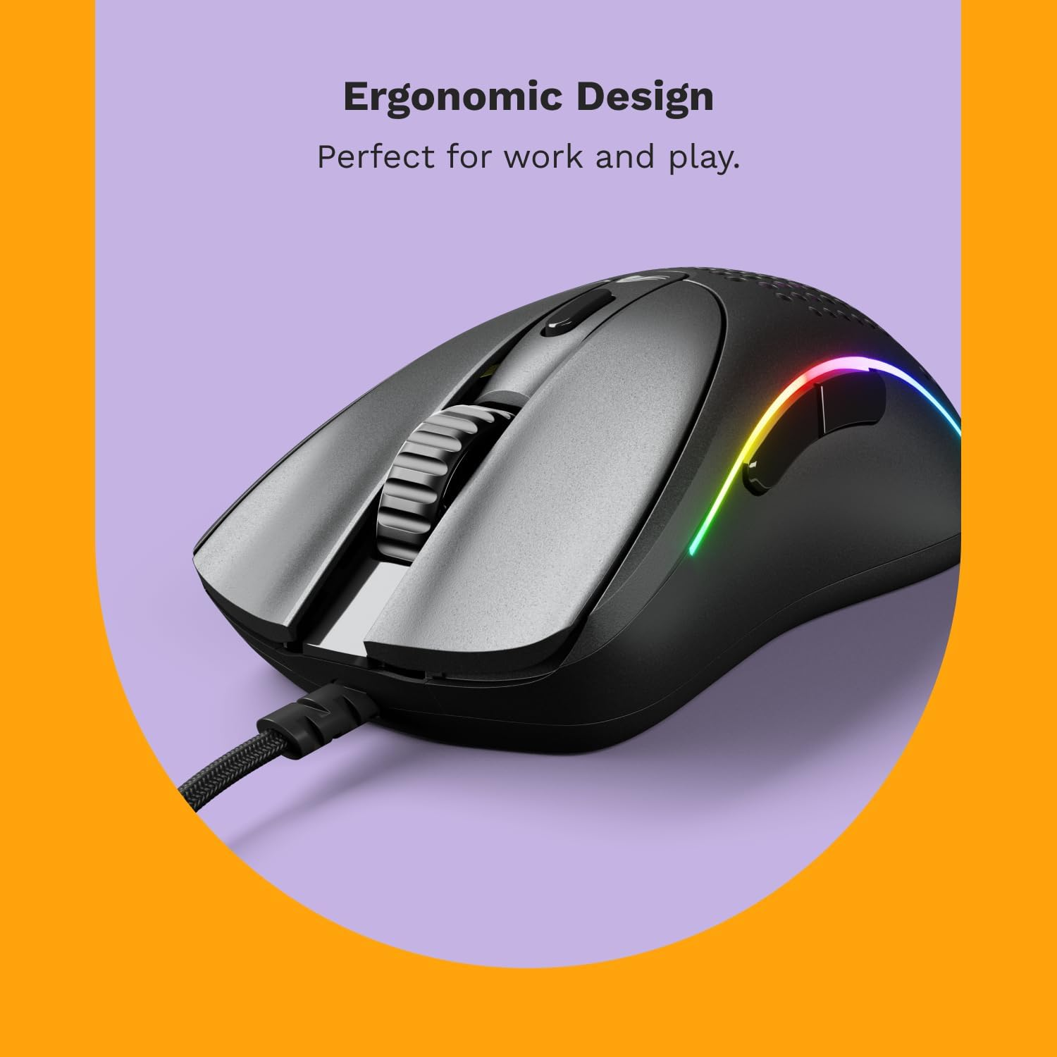 Glorious Gaming - Model D 2: Wired Ergonomic Mouse, Superlight 58G, 26K Optical Sensor, 6 Programmable Buttons, 80 Million Click Lifecycle, FPS, MMO, MOBA, Battle Royale (Black) image number 1