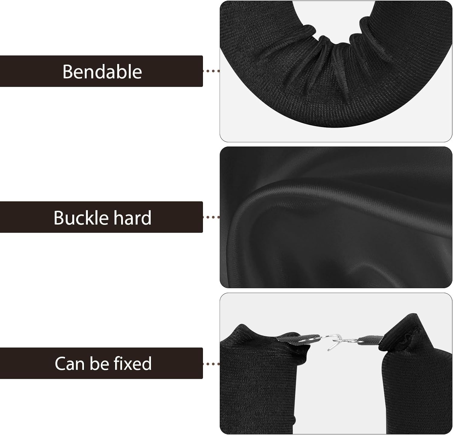 4PCS Heatless Hair Curler, Heatless Curlers Headband, Hair Curlers No Heat for All Hairs Types, Soft Hair Roller for Sleeping, Heatless Curling Set Overnight Curls (Black, 4 Pack (Without Silk Head Scarf)) - Black image number 2