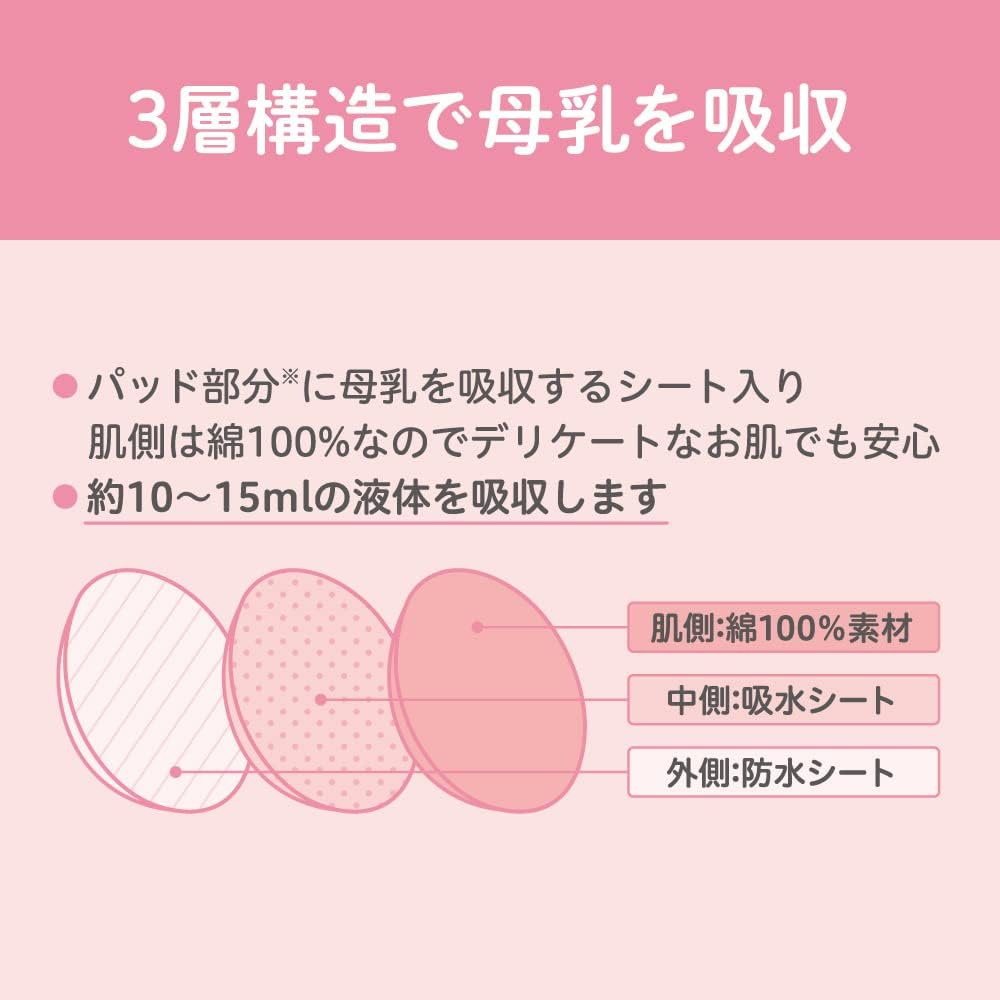 Pigeon Cotton Nursing Bra to Absorb Breast Milk Black image number 3