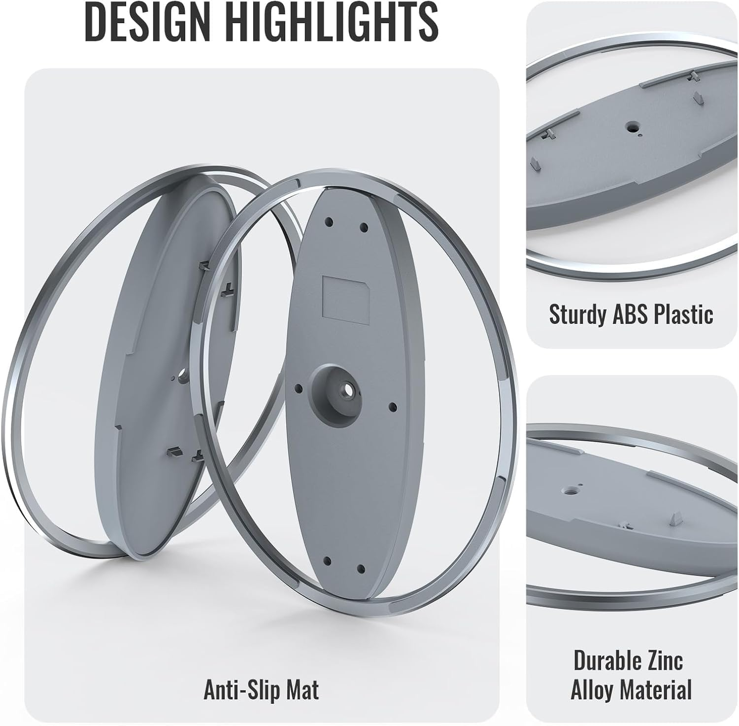 ZONEY Vertical Stand for PS5 PRO/PS5 Slim/For PS5 Consoles, Universal Upright round Dock Base Desktop Bracket Holder Accessories for All P5 Console Disc and Digital Editions (Grey) image number 2