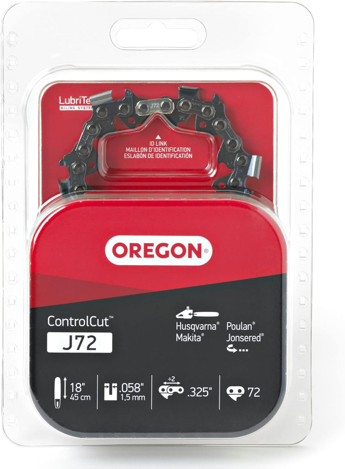 Oregon J72 Controlcut 18-Inch Chainsaw Chain, Fits Husqvarna, Makita, Poulan, Jonsered Grey image number 6