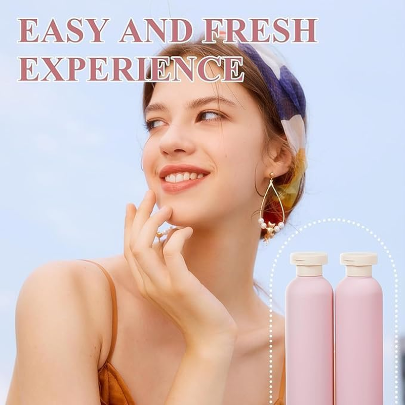 4 Pcs Plastic Large Squeeze Bottles with Flip Cap,Refillable Containers for Lotion,Cream,Soap,Shampoo Leak Proof Travel Shampoo Bottle (Pink, 200Ml) image number 6