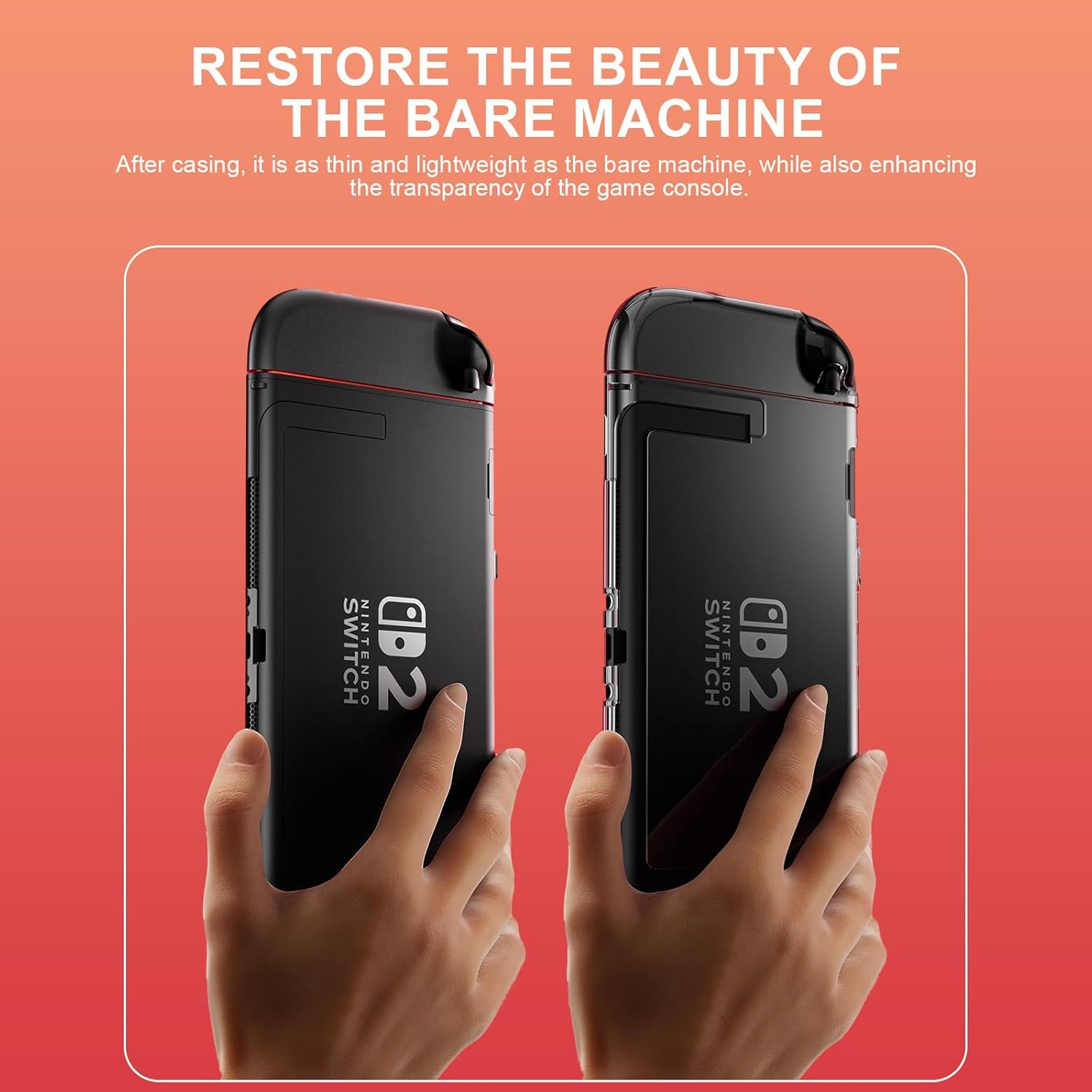 ZVCXOE TPU Transparent Protective Cover Suitable for Switch 2 2025 Model Split PC Main Case and TPU Grip Cover Shockproof Scratch-Resistant Non-Slip and Ergonomic Clear image number 3