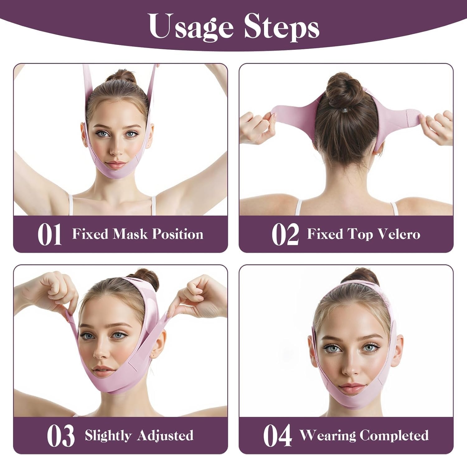 1Pc V Line Face Slimming Bandage,Reusable Double Chin Reducer,Face Lift Tape,Face Slimming Strap Face Slimmer Shaper for Women,Breathable Comfortable V Line Lifting Mask,One Fits All image number 6