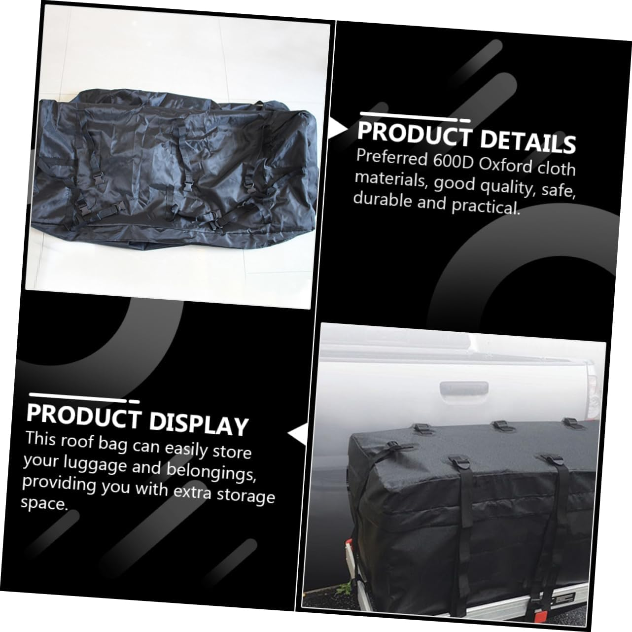 SOLUSTRE Luggage Bag Closure Car Roof Bag Vehicle Cargo Holder for Travel and Outdoor Use image number 6