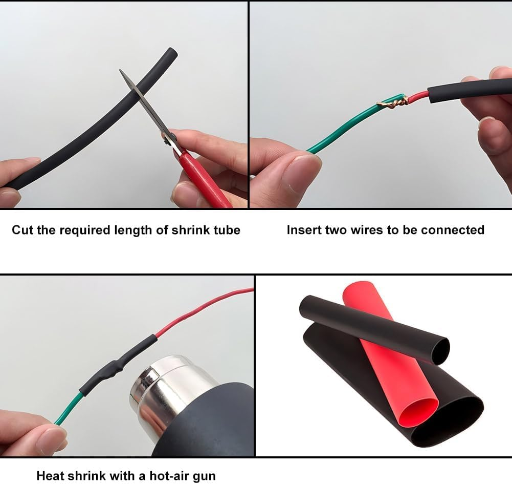 750 Pcs Heat Shrink Tubing Kit,2:1 Ratio Waterproof Wire Shrink Wrap Tubing,6 Colors 12 Sizes,Electrical Wire Heat Shrink Wrap Tubing Kit, for Wire Cable Shrink Wraping Repair Insulation DIY image number 5