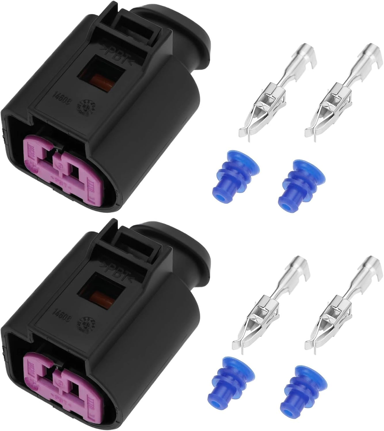 Ecsing 2 Set 2-Pin Sealed Female Repair Plug Connector 1J0973772 Alternator Compatible with Audi Compatible with VW Compatible with Seat Compatible with Sokda image number 4