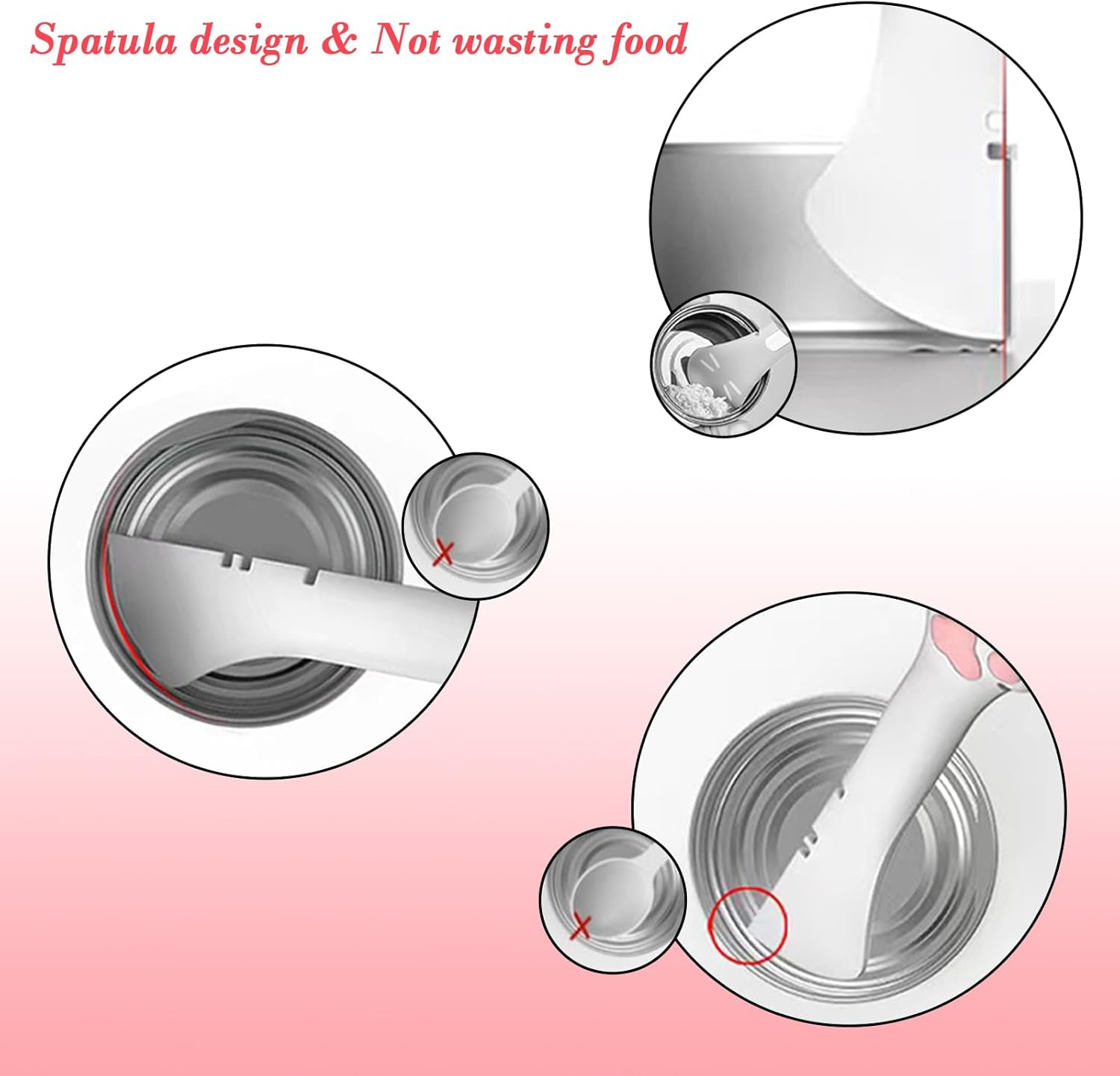 Sheldamy Silicone Pet Food Spoon, Cat Food Can Opener Paw, Wet or Dry Food Short Spoon for Cat Dog with Mini Spatula - Gray image number 5