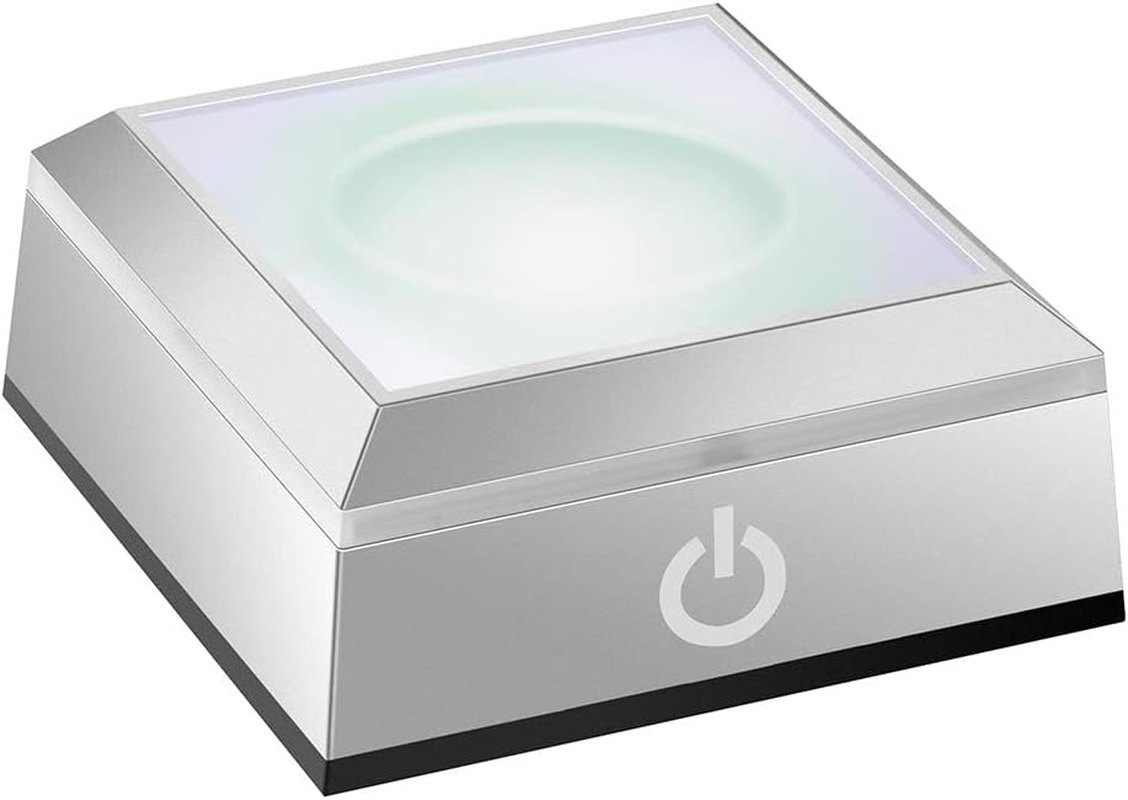 LED Light Base Spherical Recess Show Crystal Ball Stand for 3D Laser Crystal Glass Art with Sensitive Touch Switch Display Base Show Decor 1Pcs image number 3