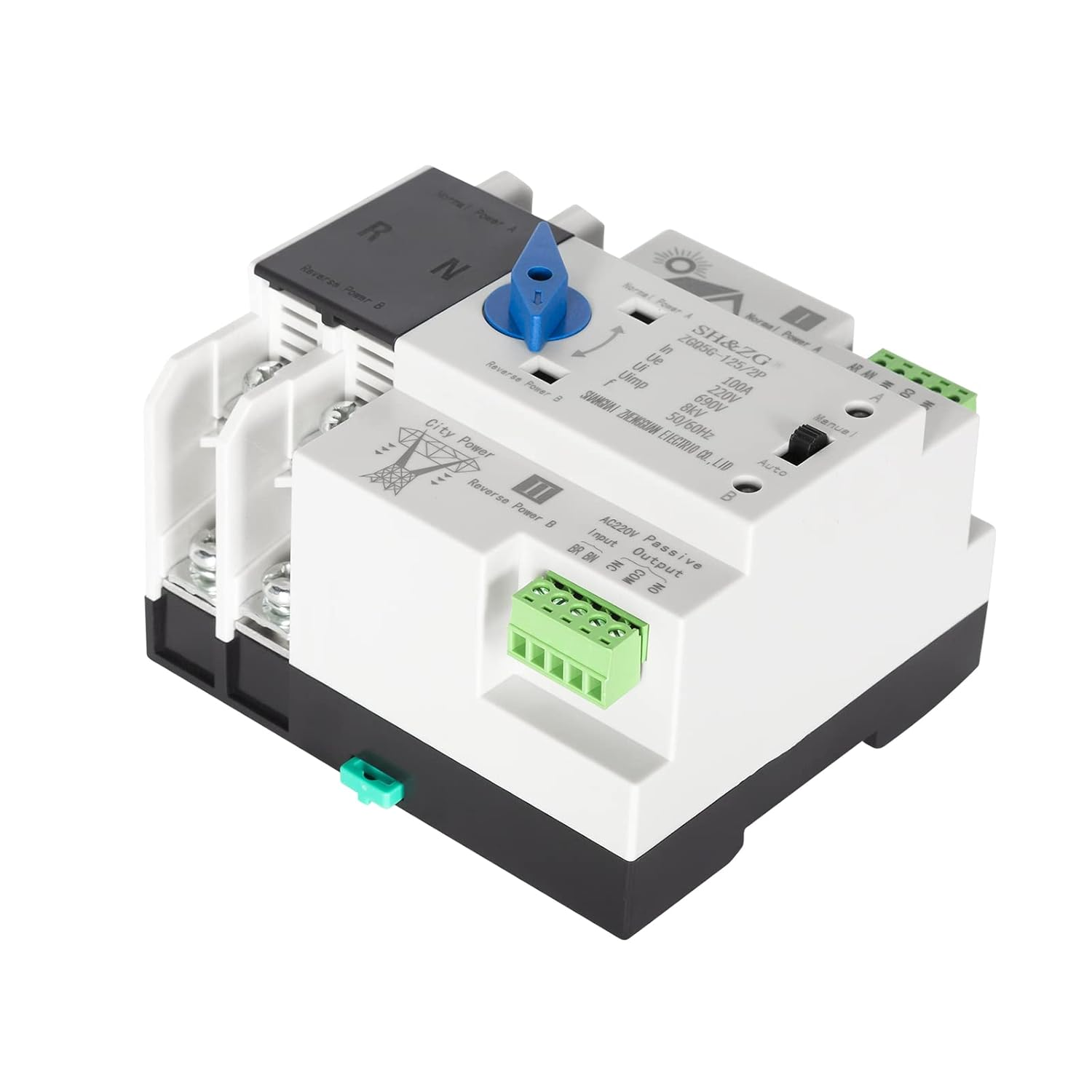 Inncen Dual Power Automatic Transfer Switch 220V Photovoltaic Uninterrupted Power Switch((Zgq5G-100A/2P) image number 2
