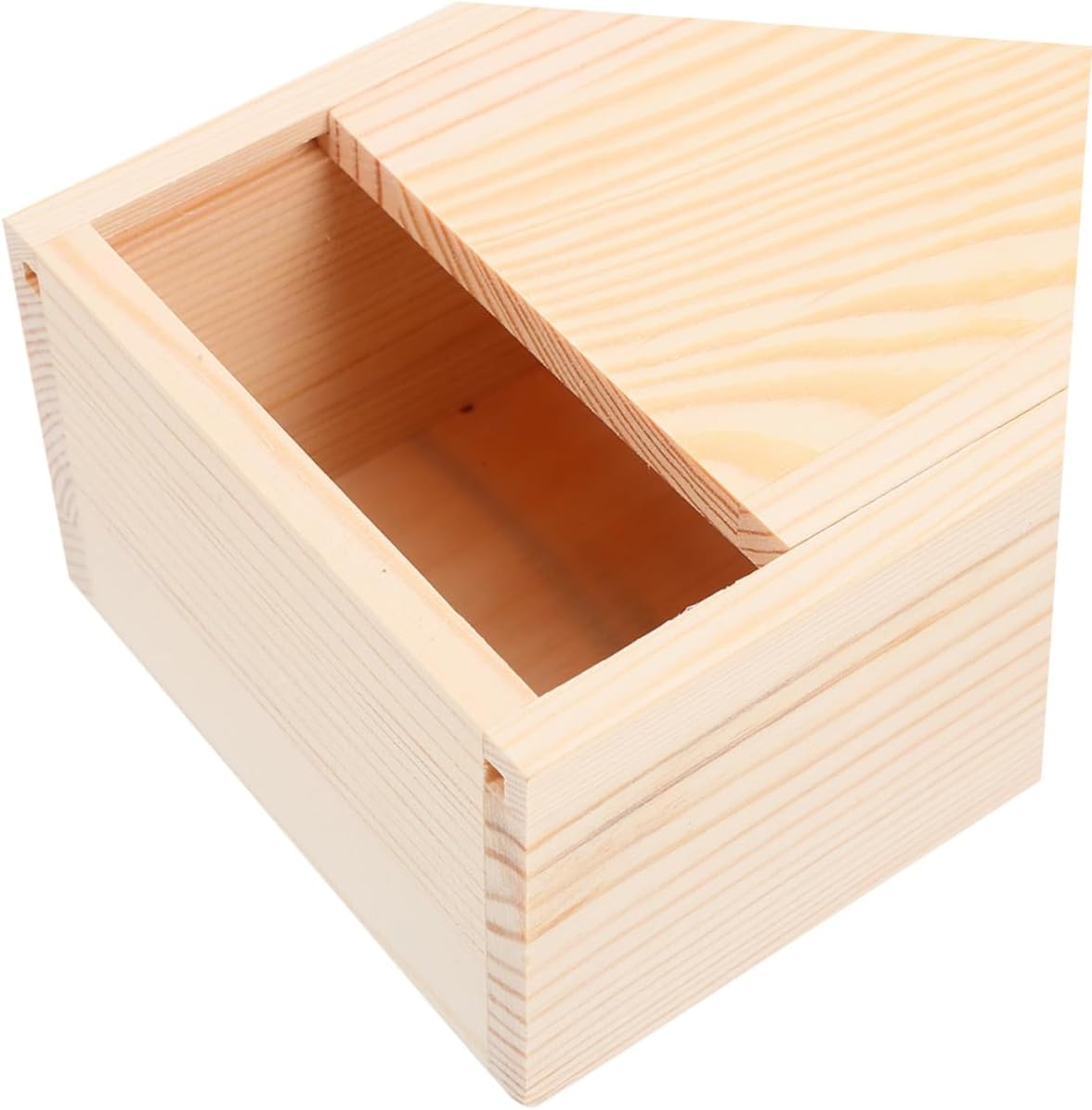 HOMSFOU 2Pcs Pine Wood Slide Lid Boxes Wooden Storage Keepsake Craft Organizers Small Unfinished Wood Boxes for DIY Jewelry and Desk Storage 14.5X7.5X4.5Cm