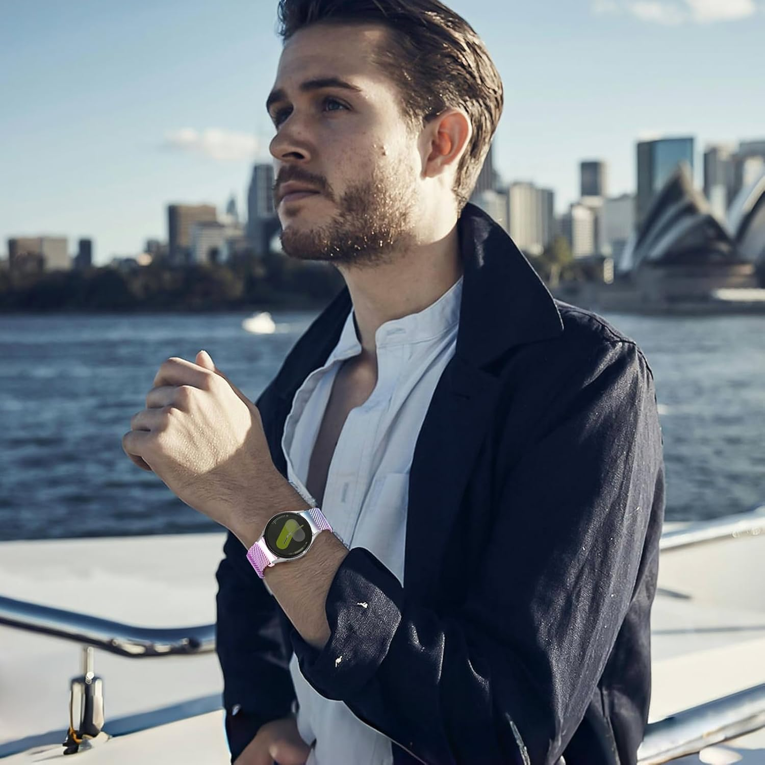 Milanese Loop for Samsung Galaxy Watch 7 6 5 4 Fe Band 44Mm 40Mm,20Mm Metal Watch Band Men Women Magnetic Mesh Strap for Samsung Watch 6 4 Classic 47Mm 43Mm 46Mm 42Mm/5Pro 45Mm for Garmin V&iacute;voactive 5 - Gold image number 3