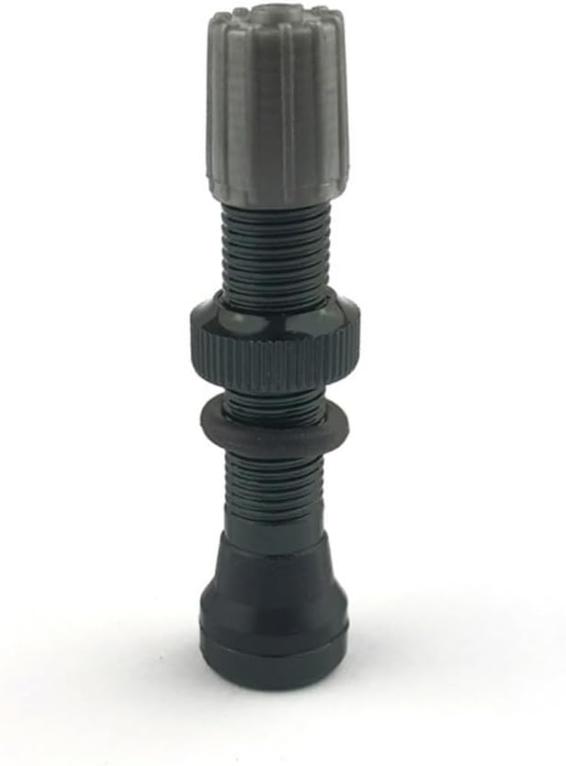 2Pcs 44Mm Black Tubeless Air Valve Aluminum Alloy Tyre Valve round Base Small Size Valves for MTB Road Bike Tubeless Valve Stem (With Caps) image number 5