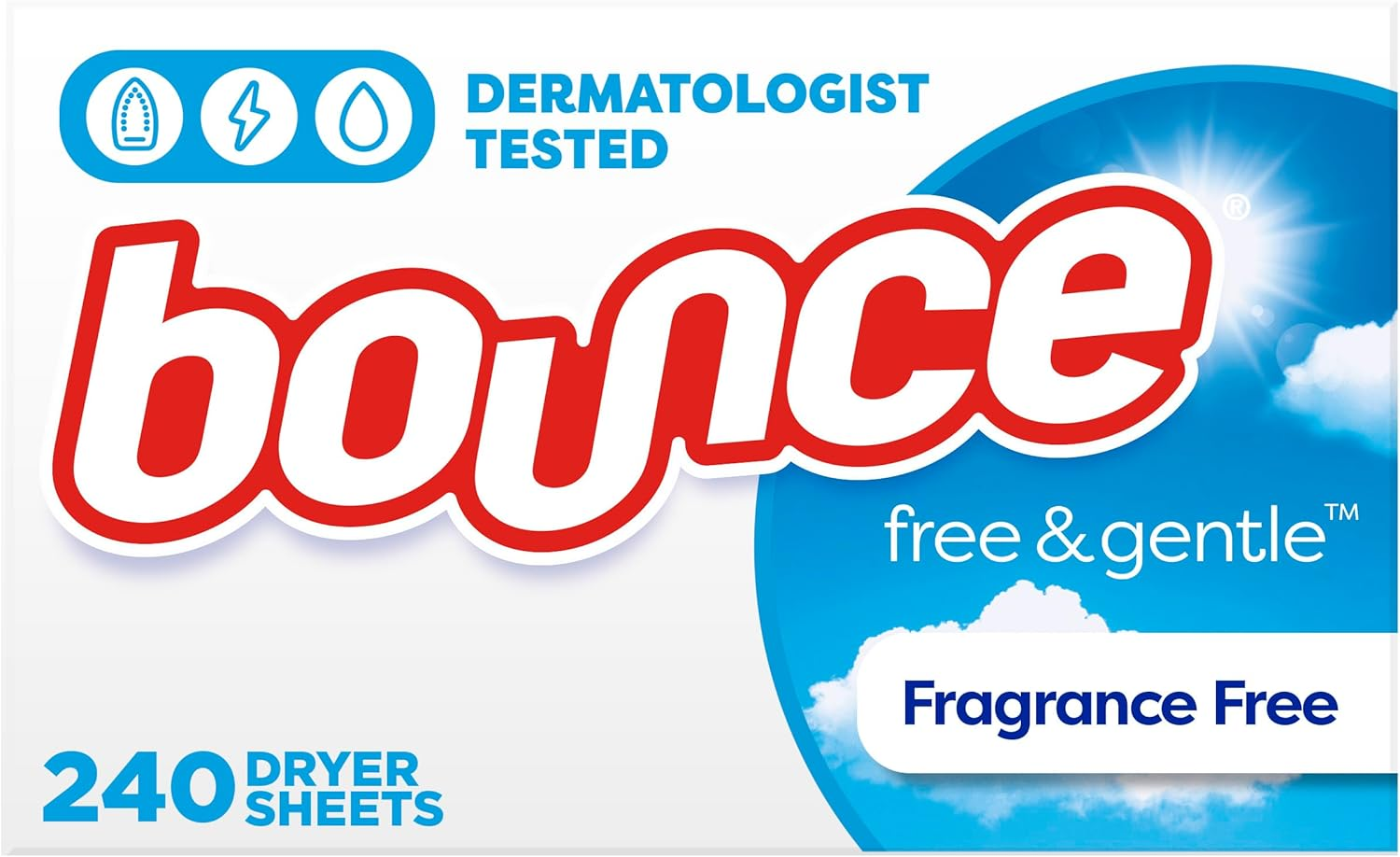 Bounce Fabric Softener Sheets, Free & Gentle, 240 Count image number 3