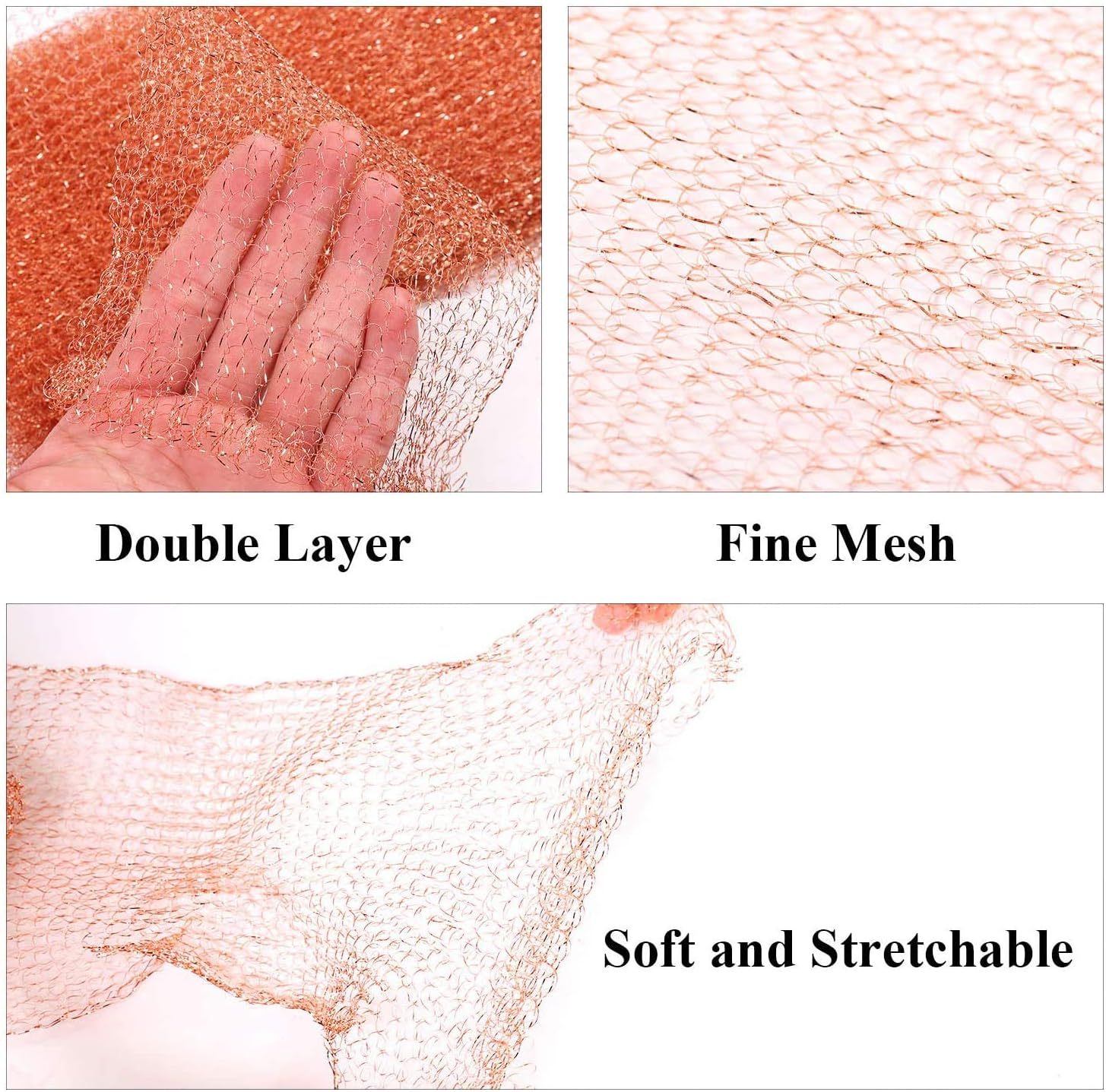 DARENYI Copper Mesh 6M/20Ft Rodent Deterrent for Rat Proofing, Pure Copper Mesh Roll, Slug Repellent in Garden & Outdoors - Copper Color image number 4