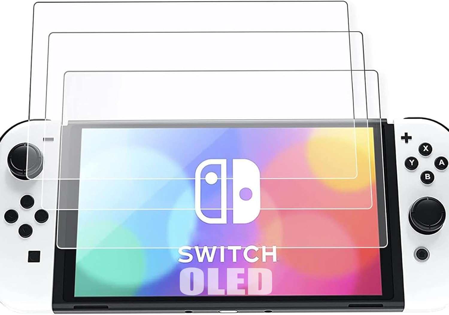 Vonzuda 3 Pack Screen Protector for Nintendo Switch OLED Model 2021, Ultra HD Tempered Glass Screen Protector Compatible with Nintendo Switch OLED 7 Inch (3) image number 4