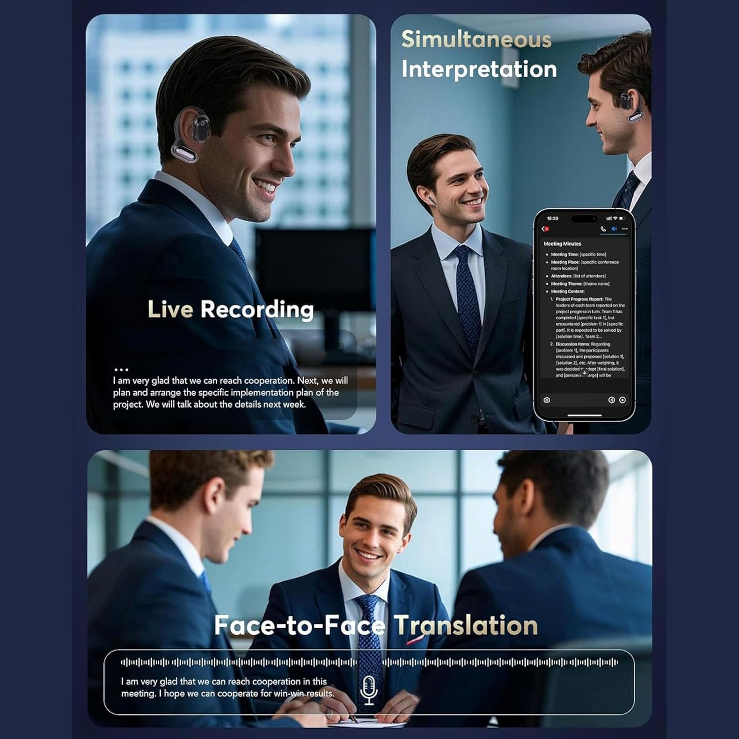 Sxhlseller AI Translation Earbuds, 164 Languages Real Time Translating Headphone with APP, Charging Case, IPX4, 3 in 1 BT5.4 Wireless Stereo Earbuds for Travel and Business