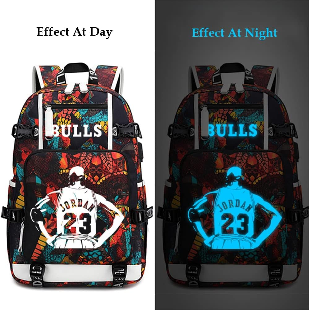 Basketball Player 23 Luminous Backpack Travel Daypacks Fans Bag for Men Women image number 6
