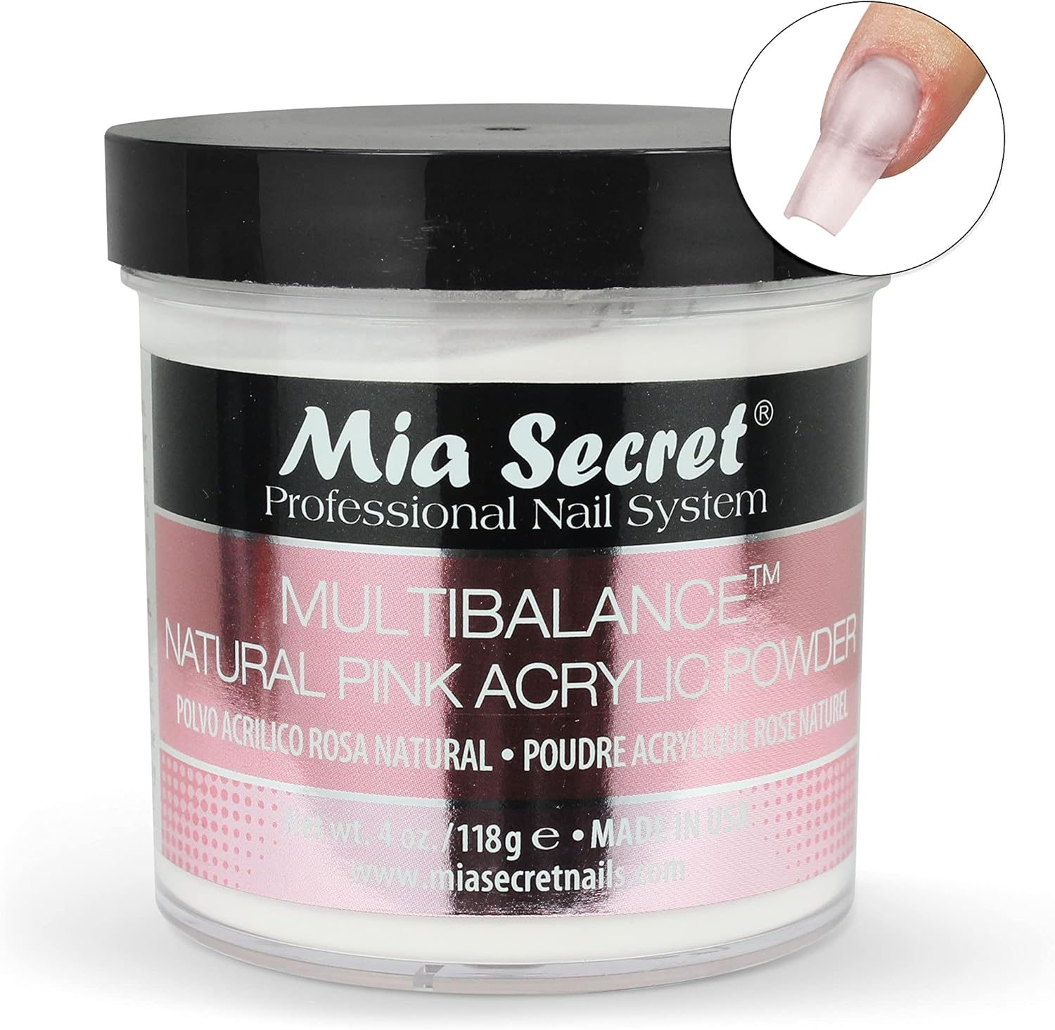 Mia Secret Acrylic Powder Multi Balance Natural Pink - 120Ml image number 1