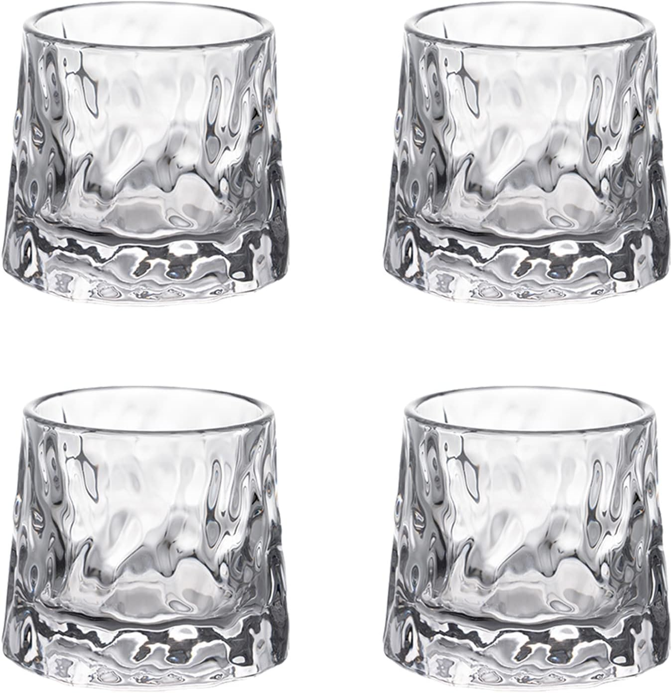 Whiskey Glasses Set of 4, Whiskey Glass Gift Set for Men, 5.5 Oz Old Fashioned Crystal Bourbon Glass Rocks Glass Cocktail Tumbler Glasses Set image number 3