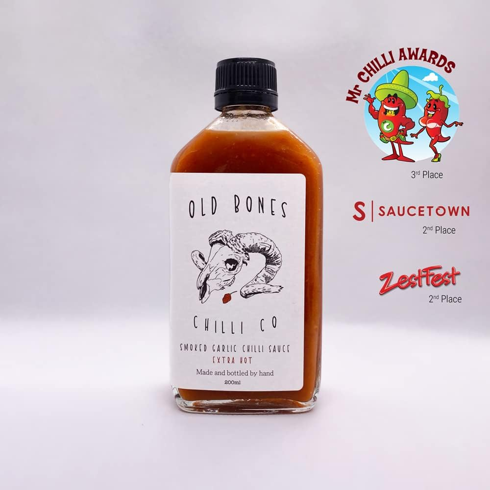 Old Bones Chilli Co - Smoked Garlic Chilli Sauce (Extra Hot), 200G image number 3