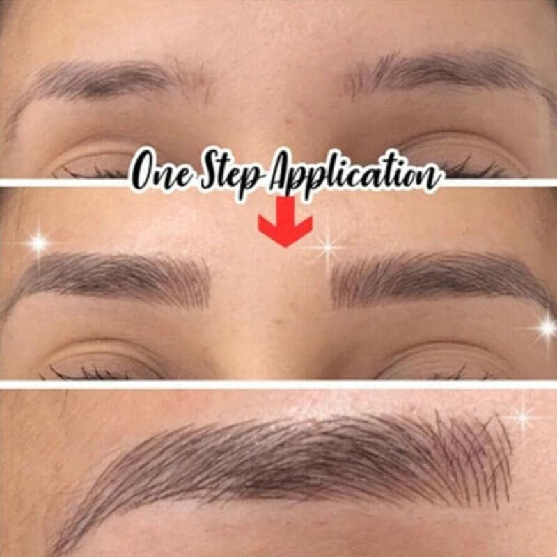 3D Hair-Like Stick-On Authentic Eyebrows Waterproof Eyebrow Tattoo Sticker - Natural Look Stick-On Eyebrows image number 3