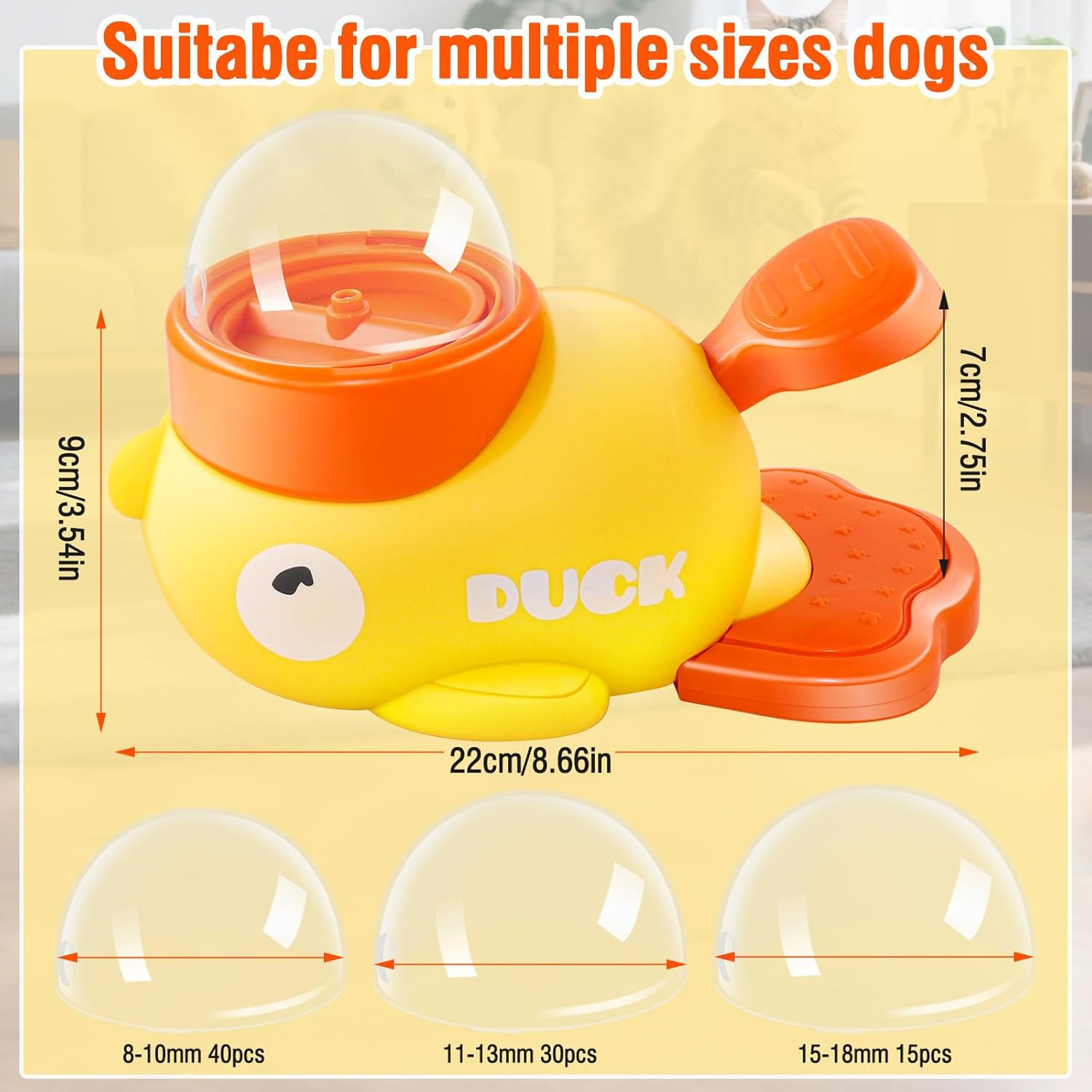 Cat Interactive Treats Dispenser, Dog Slower Feeder Puzzle Toys, Duck-Shaped Enrichment Toys for Cats and Small Dogs, Interactive IQ Training Reduces Bloating image number 1