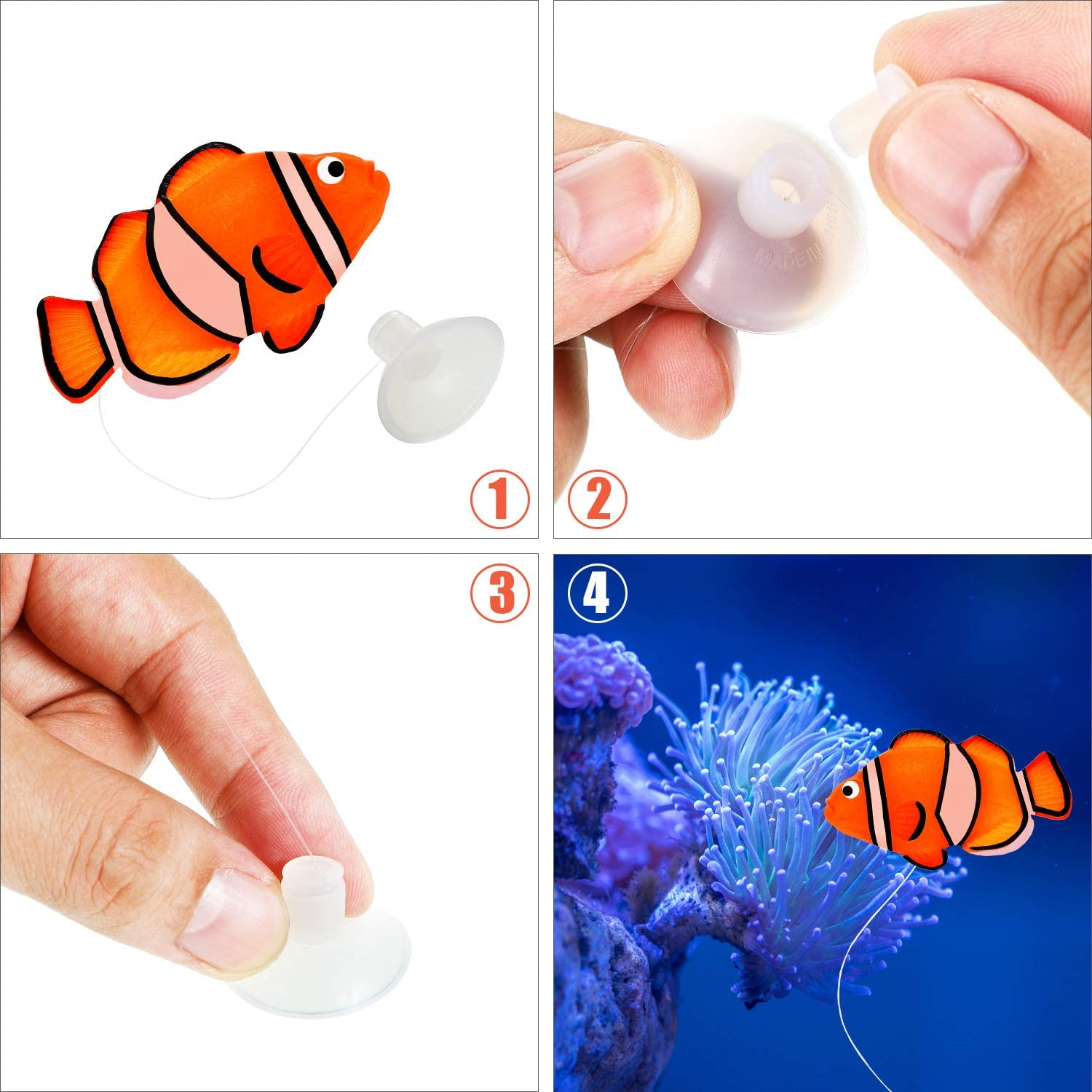 7 Pieces Artificial Fish Colorful Fake Fish Glowing Effect Aquarium Decor Floating Ornament for Fish Tank Decoration(Classic Color)