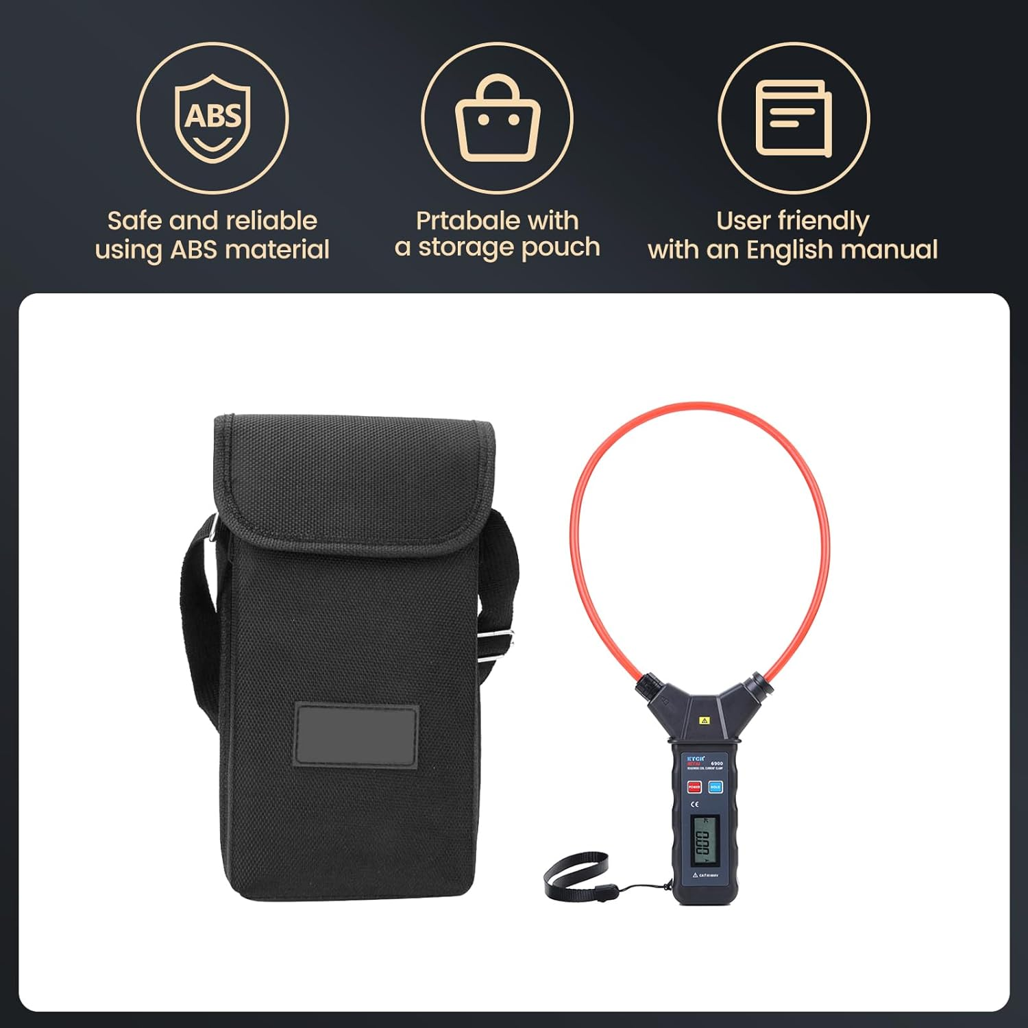 EITAI-ETCR6900 Digital Flexible Clamp Meter, AC 0.00A-9999A, &Phi;200Mm/7.9Inch, Manufacturer Direct Sales, Rogowski Amp Large Current, Leakage Current Clamp Meter image number 1