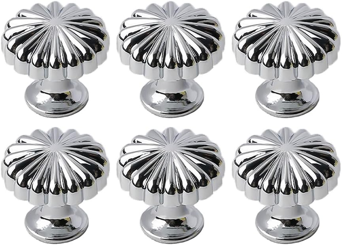 10 Pack Gold Cabinet Knobs 1.18" Brushed Gold Drawer Knobs Zinc Alloy Single Hole Pulls for Dresser 30Mm Flower Cupboard Handles for Kitchen Wardrobe Bathroom Hardware